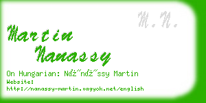 martin nanassy business card